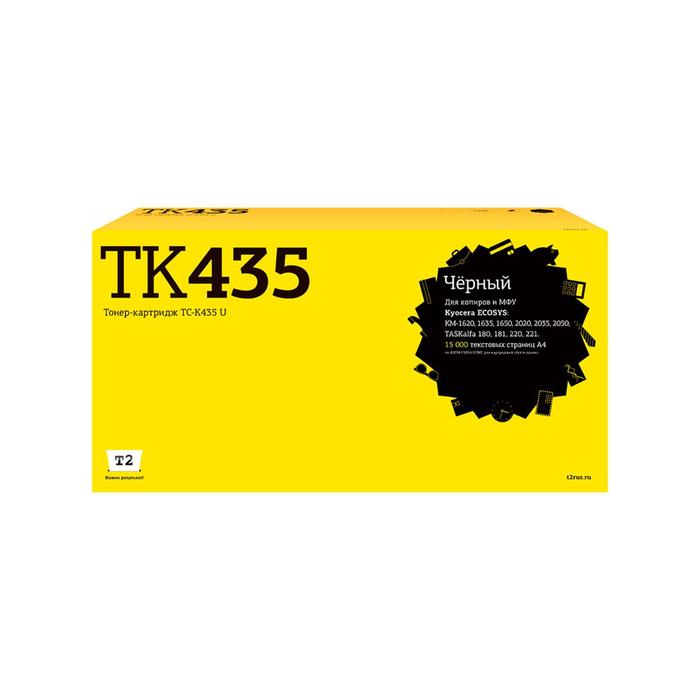 Лазерный картридж T2 TC-K435 U (TK-410/TK-435/TK410/TK435/410/435) Kyocera, черный