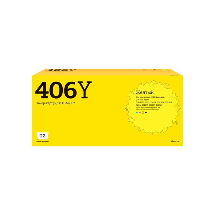 Лазерный картридж T2 TC-S406Y (CLT-Y406S/Y406S/406S) для принтеров Samsung, желтый