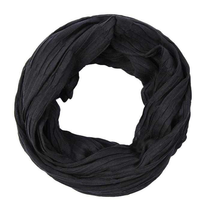 Палантин-труба женский текстильный, цвет чёрный, размер 70х75 см