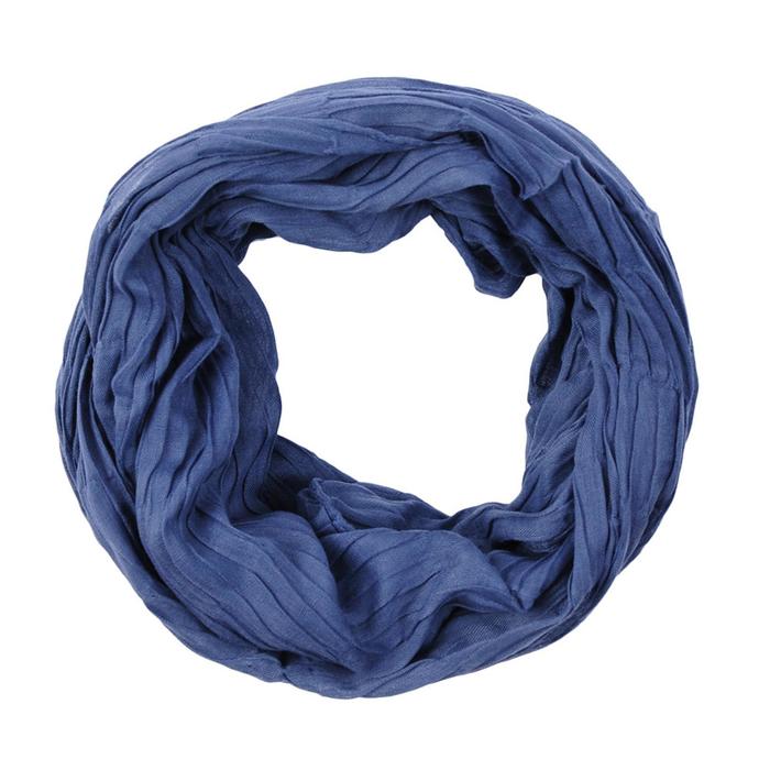 Палантин-труба женский текстильный, цвет синий, размер 70х75 см