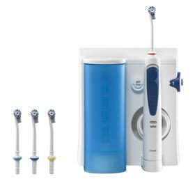 

Ирригатор Oral-B OxyJet MD20, стационарный, 600 мл, 2 режима, 4 насадки, от сети, бело-синий