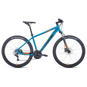 

Велосипед 27,5" Forward Apache 3.2 disc, 2021, цвет бирюзовый/оранжевый, размер 19"