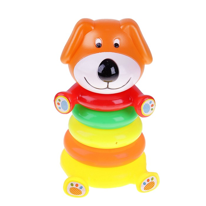 Пирамидка «Собачка», 5 колец