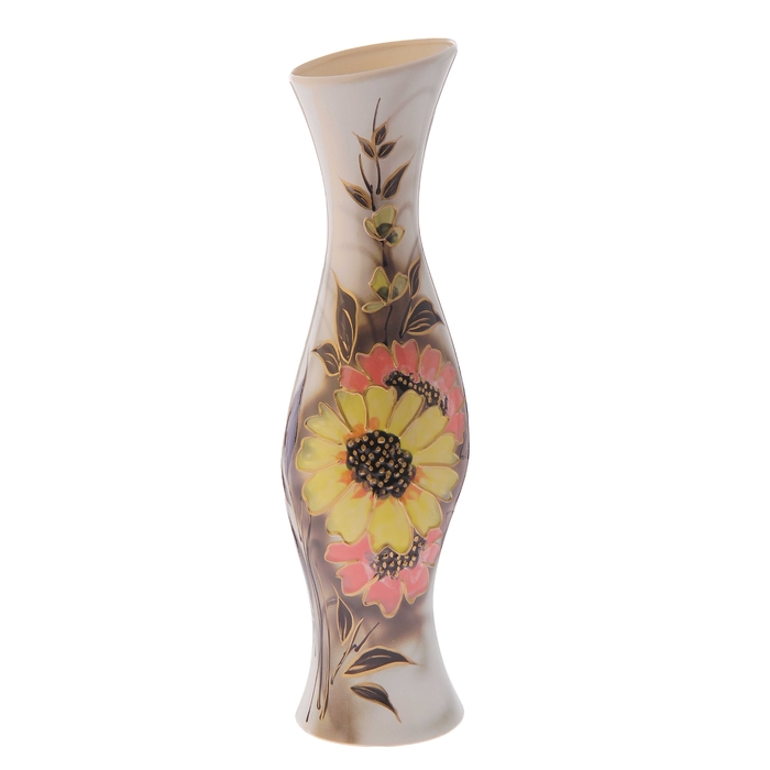 Ваза напольная "Натали" большая, ромашка, задувка