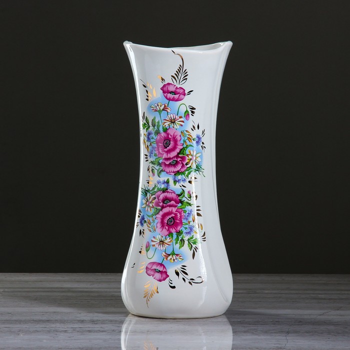 Ваза "Румба" деколь, золото, белая, микс