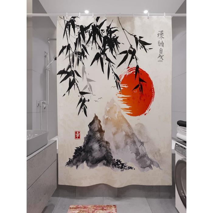

Штора для ванной «Бамбук на закате», размер 180х200 см
