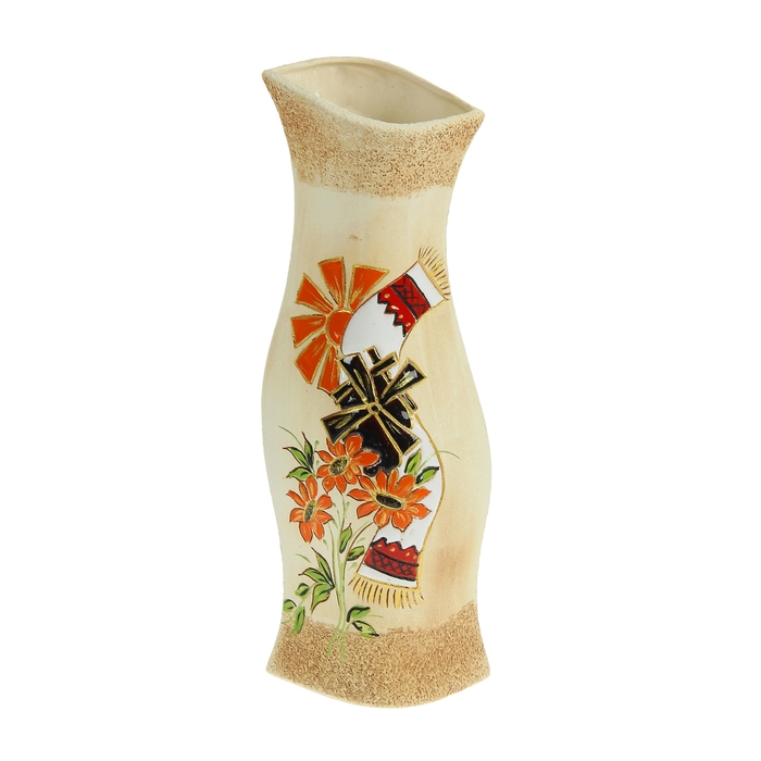 Ваза "Натали" большая, мельница, красное солнце