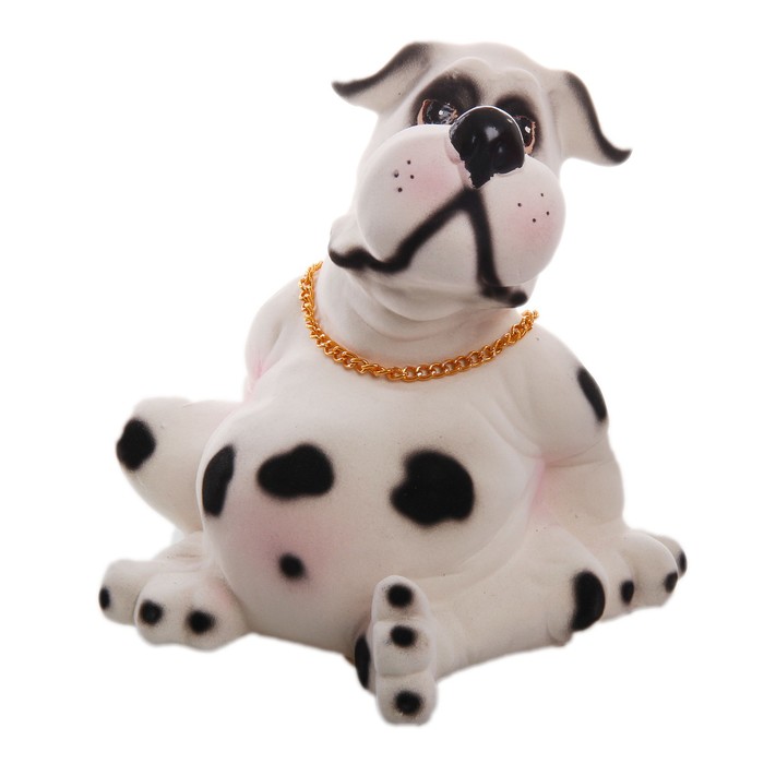 Копилка "Пёс Толстопуз" флок, белая