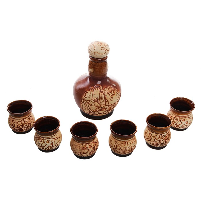 Штоф с рюмками "Яхта" 7 предметов, 0,8 л