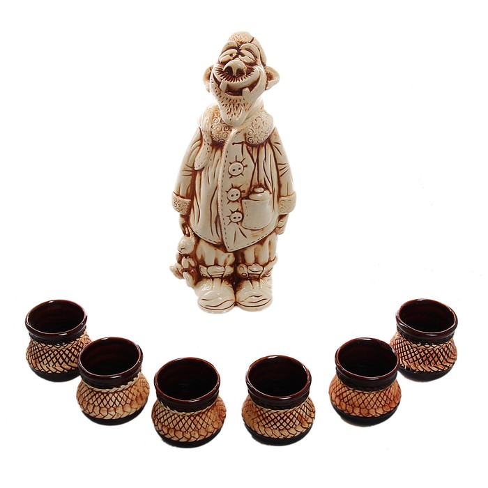 Штоф с рюмками "Дед Мазай" 7 предметов, 0,5 л