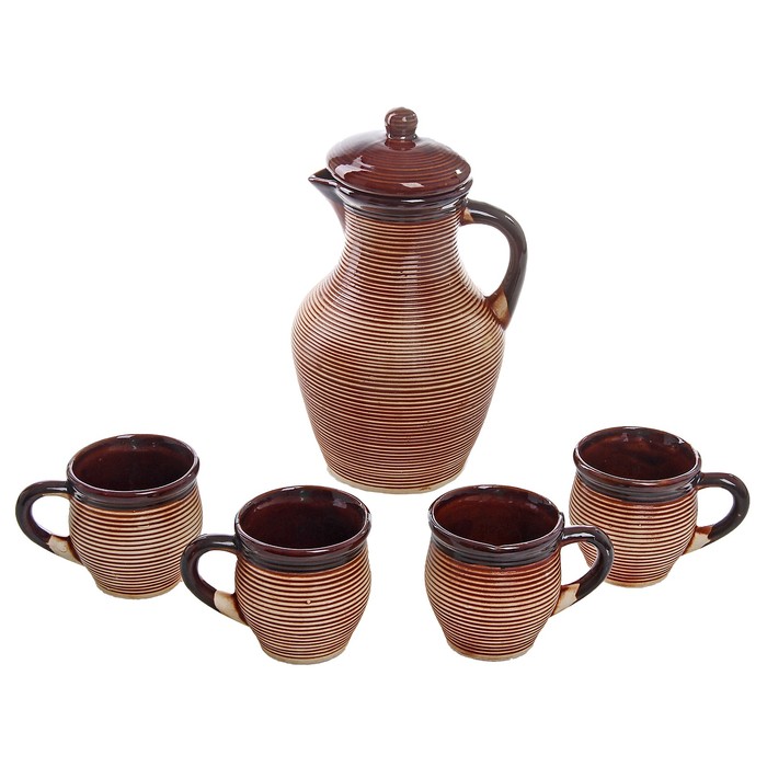 Набор молочный "Гончарный" 5 предметов, 1,5 л/ 0,2 л