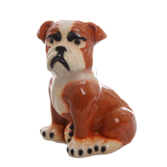 Копилка "Бульдог" большая, глянец, рыжая