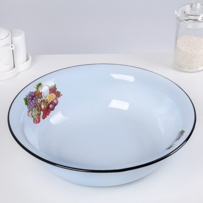 Миска эмалированная 4 л "Ягоды", рисунок МИКС