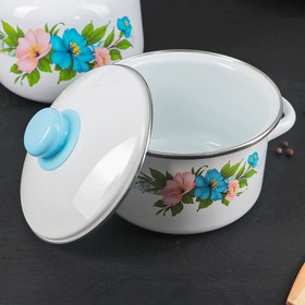 

Набор посуды «Виола», 4 предмета: 3 кастрюли 2 л, 3 л, 4 л, с крышками, чайник 3,5 л