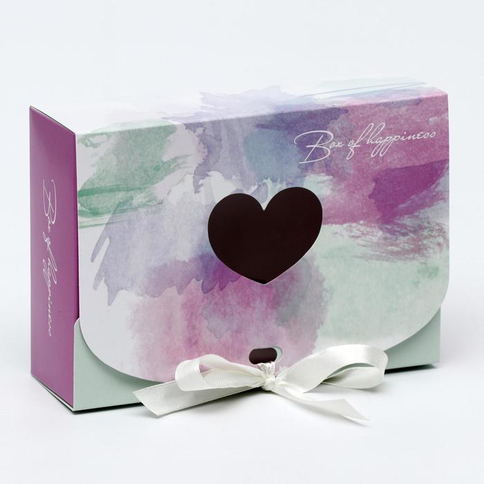 Подарочная коробка сборная с окном Весенние краски, 16,5 х 11, 5 х 5 см