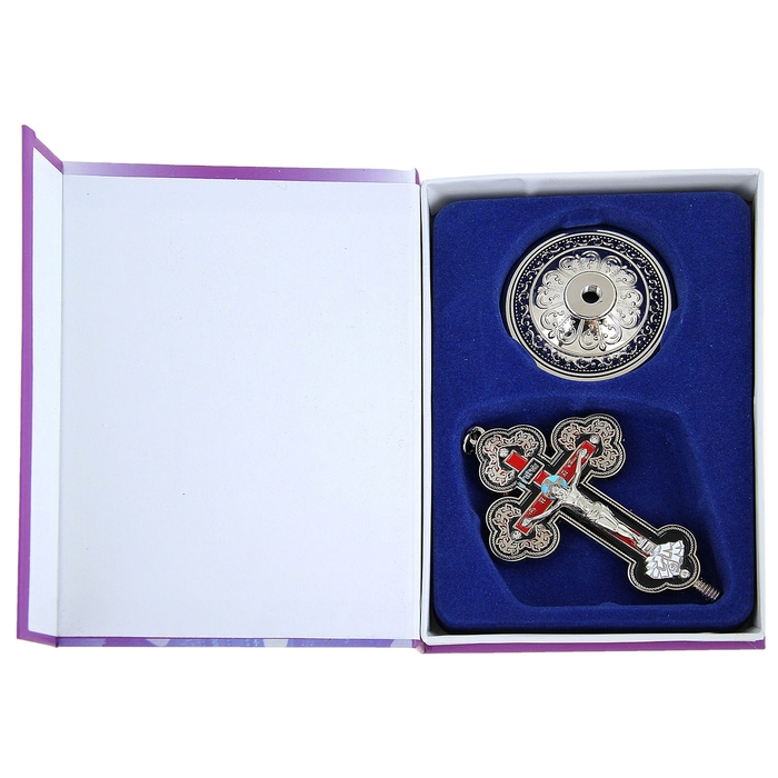 крест на подставке красная и черная заливка 9 x 5.5 x 5.5 см