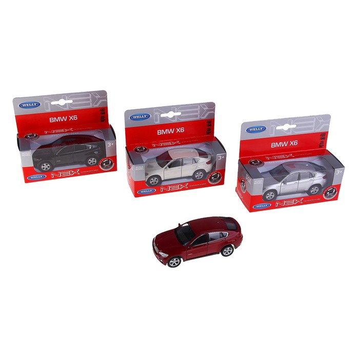 Машина BMW X6, масштаб 1:38, цвета МИКС