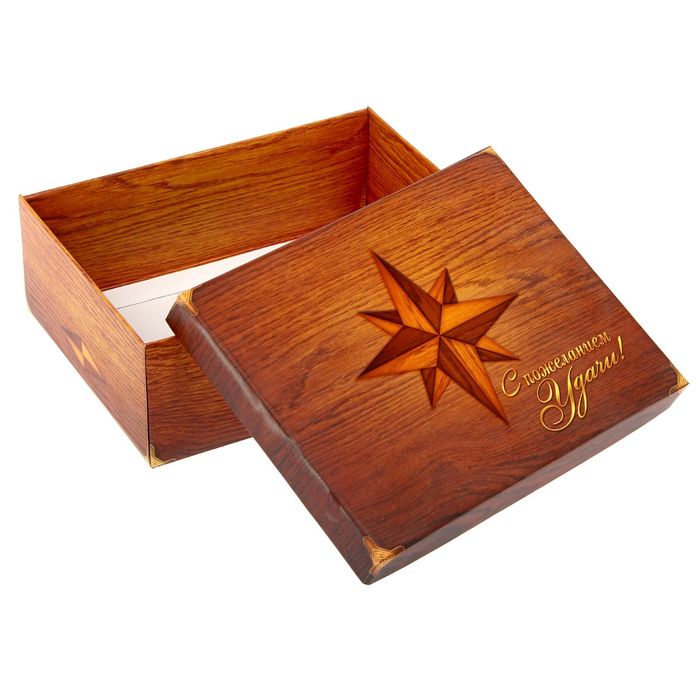 Подарочный складной набор. Коробка и открытка "С пожеланием удачи"