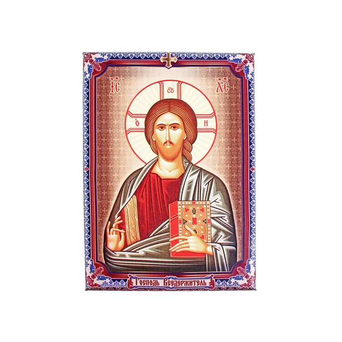 Икона холст "Господь Вседержитель" на подвесе