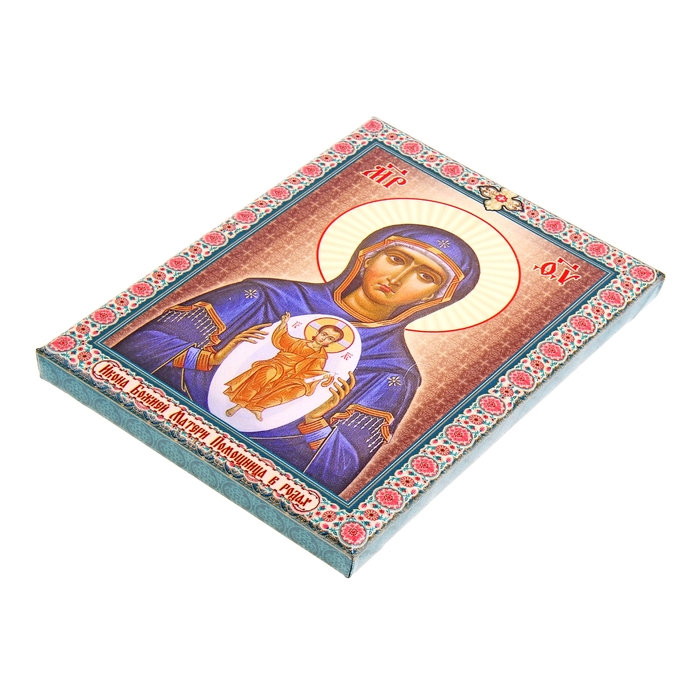 Икона холст "Икона холст Божией Матери Помощница в родах" на подвесе