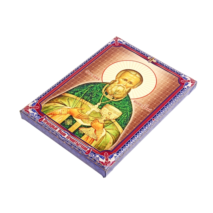 Икона холст "Праведный Иоанн Кронштадтский" на подвесе