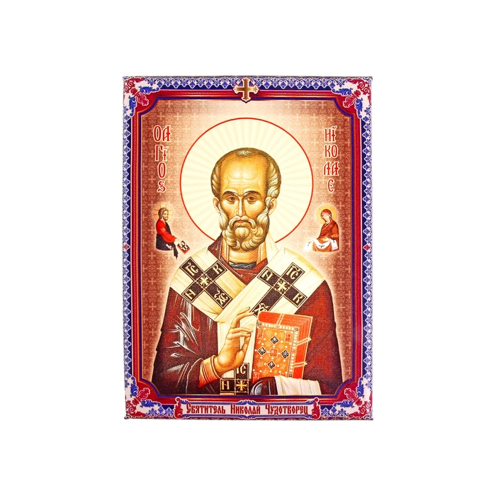 Икона холст "Святитель Николай Чудотворец" на подвесе