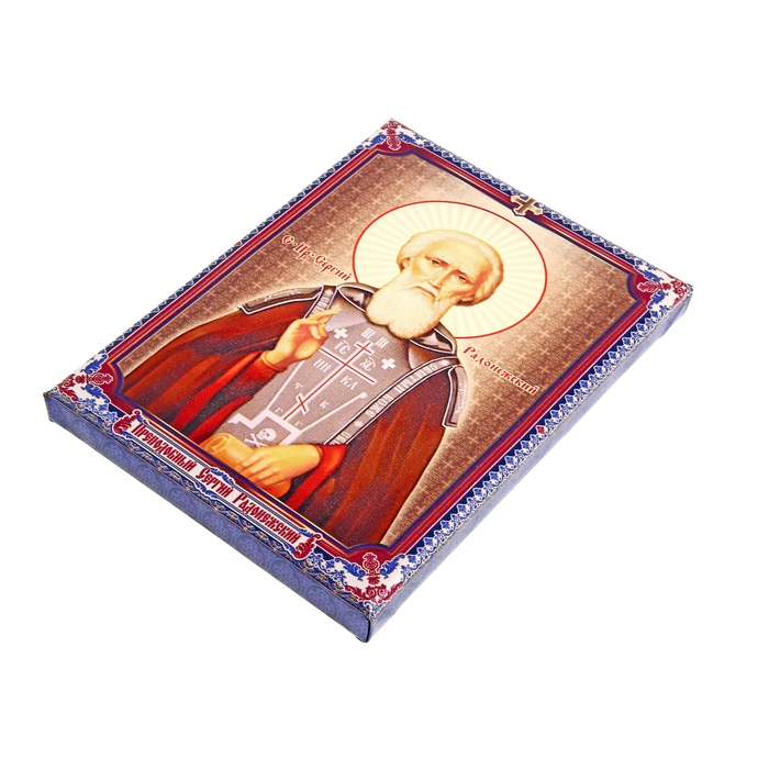 Икона холст "Преподобный Сергий Радонежский" на подвесе