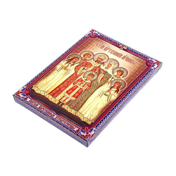 Икона холст "Святые Царственные страстотерпцы" на подвесе