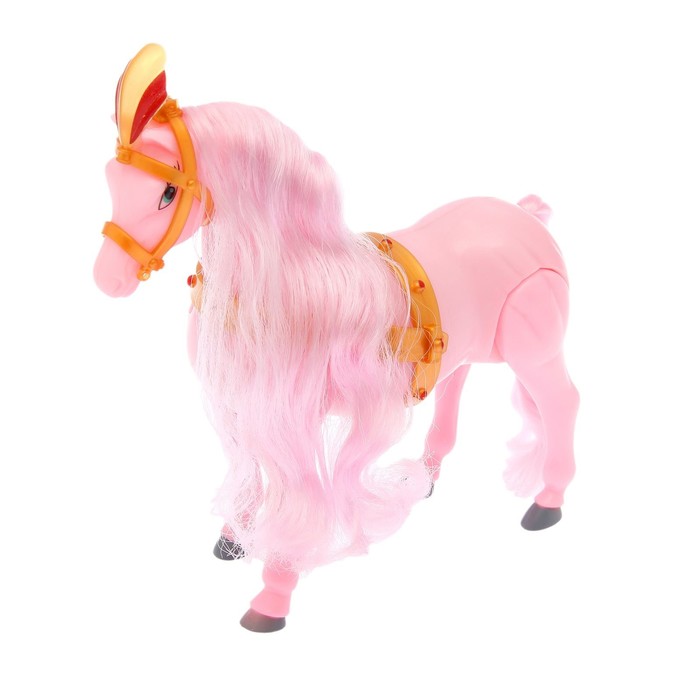 Лошадь музыкальная, двигается, работает от батареек, цвета МИКС