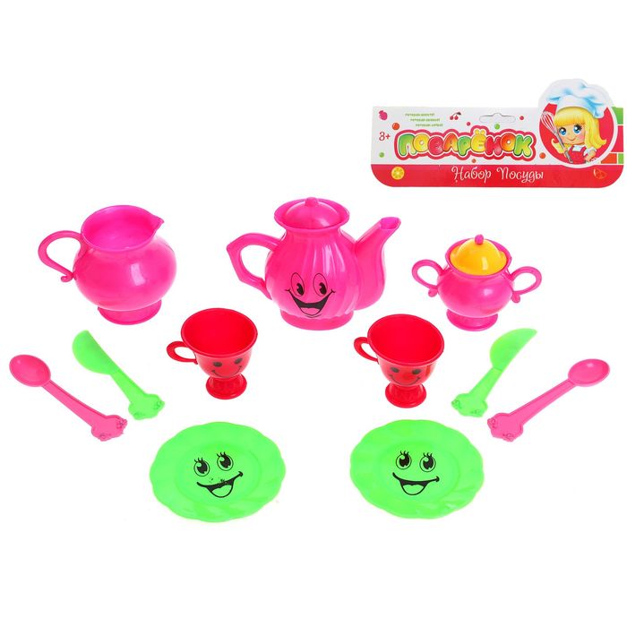 Набор посуды "Поваренок", 11 предметов, цвета МИКС