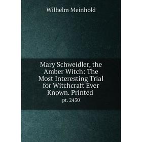 

Книга Mary Schweidler, the Amber Witch: The Most Interesting Trial for Witchcraft Ever Known. Printed. pt. 2430