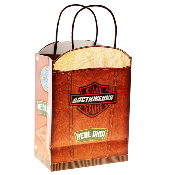 Пакет ламинированный с открыткой и тиснением «Куртка», MS 18 × 23 × 8 см