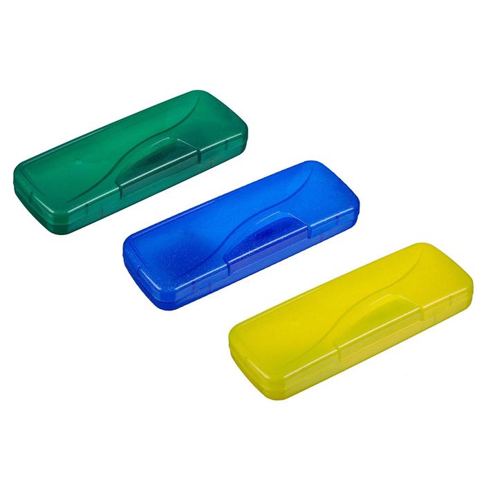 

Пенал футляр пластиковый, с блёстками 75 x 25 x 30, МИКС