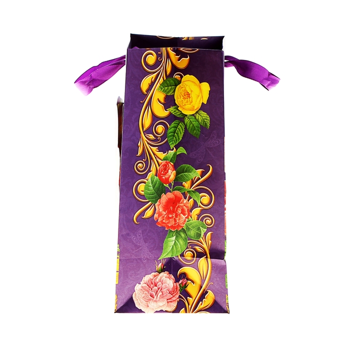 Пакет ламинированный с открыткой и тиснением «Цветы», MS 18 × 23 × 8 см