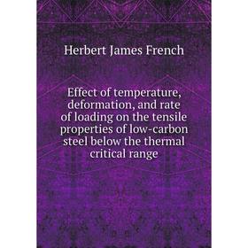 

Книга Effect of temperature, deformation, and rate of loading on the tensile properties of low-carbon steel below the thermal critical range