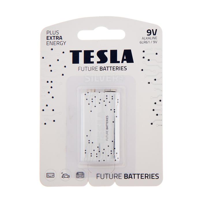 Батарейка алкалиновая Tesla Blue, 6LR61-1B, 9В, крона, блистер, 1 шт.