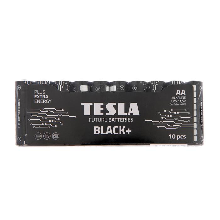 Батарейка алкалиновая Tesla Black, AA, LR6-10BL, 1.5В, блистер, 10 шт.