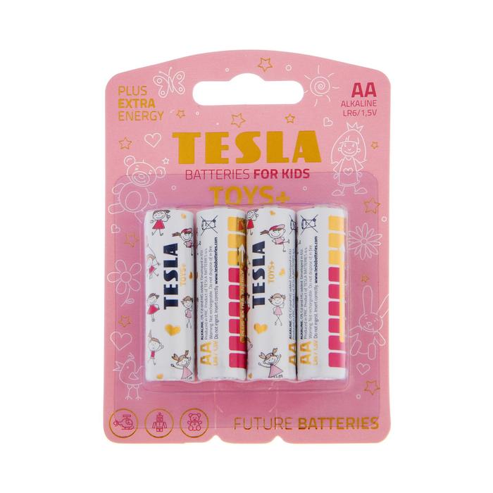 Батарейка алкалиновая Tesla Toys Girl, AA, LR6-4BL, 1.5В, блистер, 4 шт.