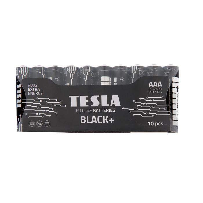 Батарейка алкалиновая Tesla Black, AAA, LR03-10BL, 1.5В, блистер, 10 шт.