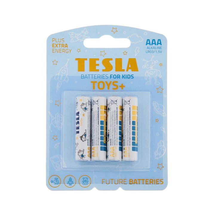 Батарейка алкалиновая Tesla Toys Boy, AAA, LR03-4BL, 1.5В, блистер, 4 шт.