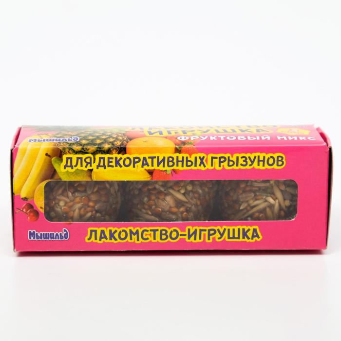 фото Медово-зерновые шарики для грызунов фруктовый мик, 60г*3шт мышильд