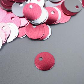 

Пайетки двусторонние "Астра" 0,6 см, 10 гр, коралловый-серебро