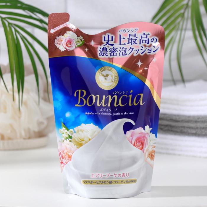 Сливочное жидкое мыло для рук и тела, Bouncia, с ароматом роскошного букета, мягкая упаковка