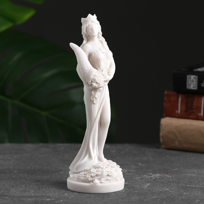 Статуэтка Фортуна 19см, белый / мраморная крошка статуэтка богиня фортуна