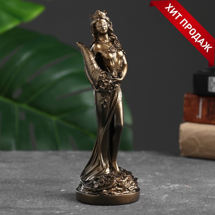 Статуэтка Фортуна 19см, бронза / мраморная крошка статуэтка дева мария с младенцем 22х8см белая мраморная крошка
