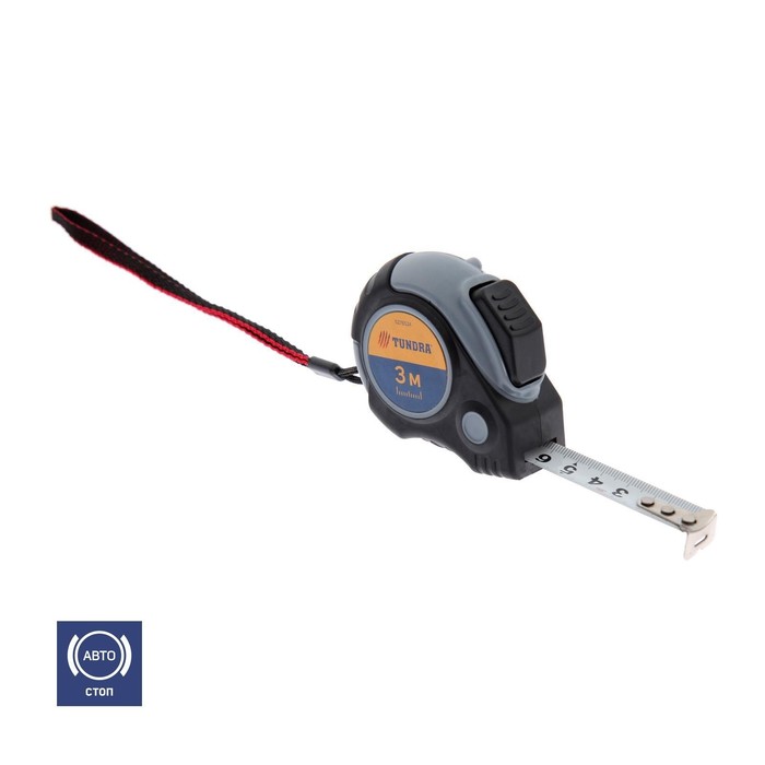 Рулетка ТУНДРА двухкомпонентный корпус автостоп 3 м х 16 мм 99₽