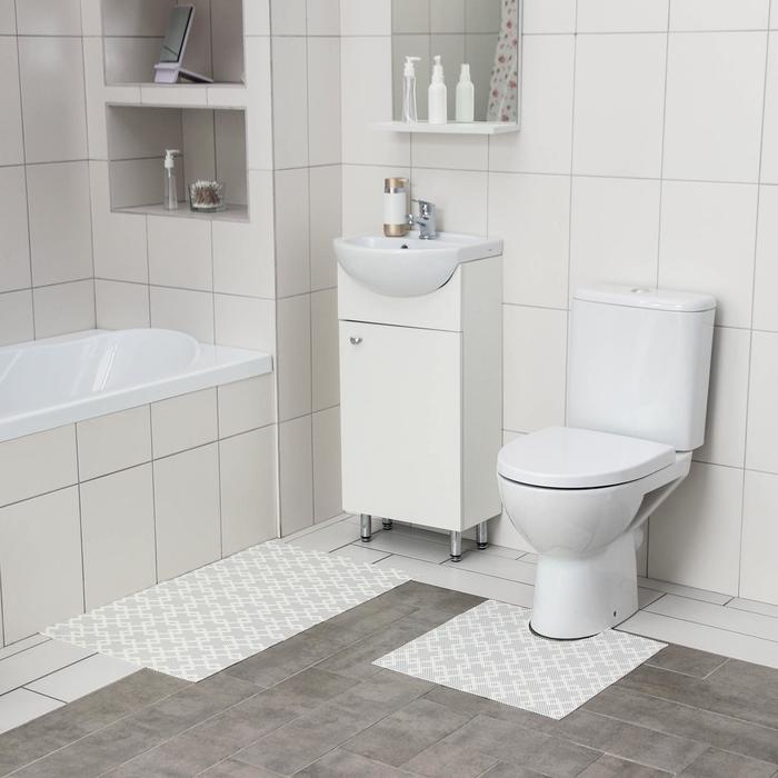 фото Набор ковриков для ванны и туалета вилина, 2 шт: 50×52, 50×85 см