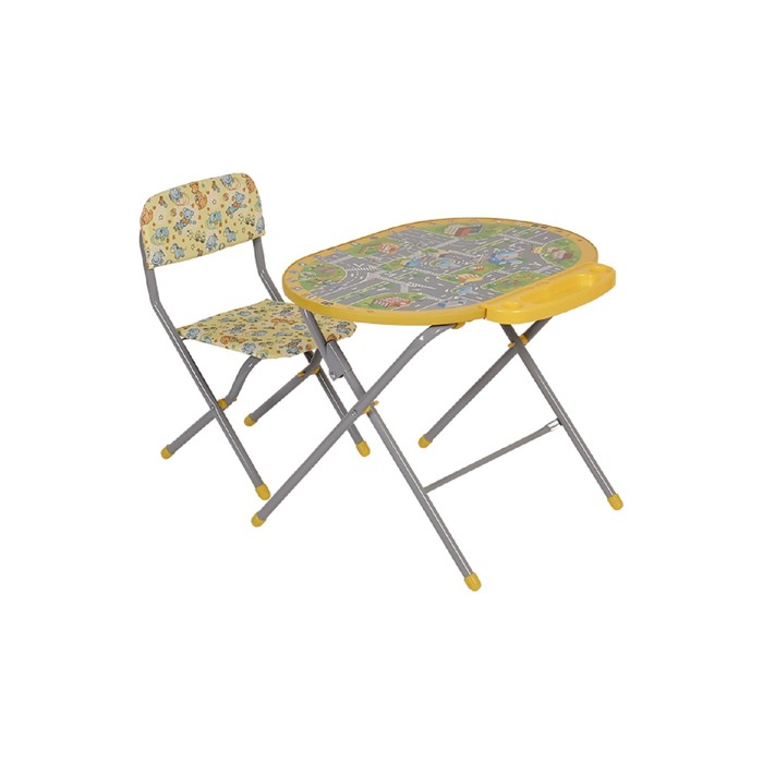 Комплект детской мебели «Фея» «Досуг 202», рисунок «ПДД», цвет жёлтый