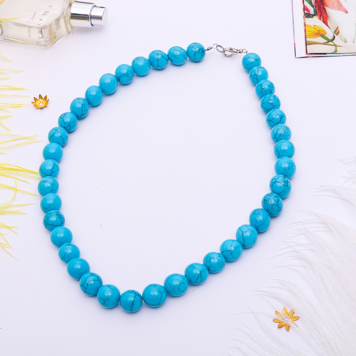 Бусы шар №12 "Бирюза", 45см