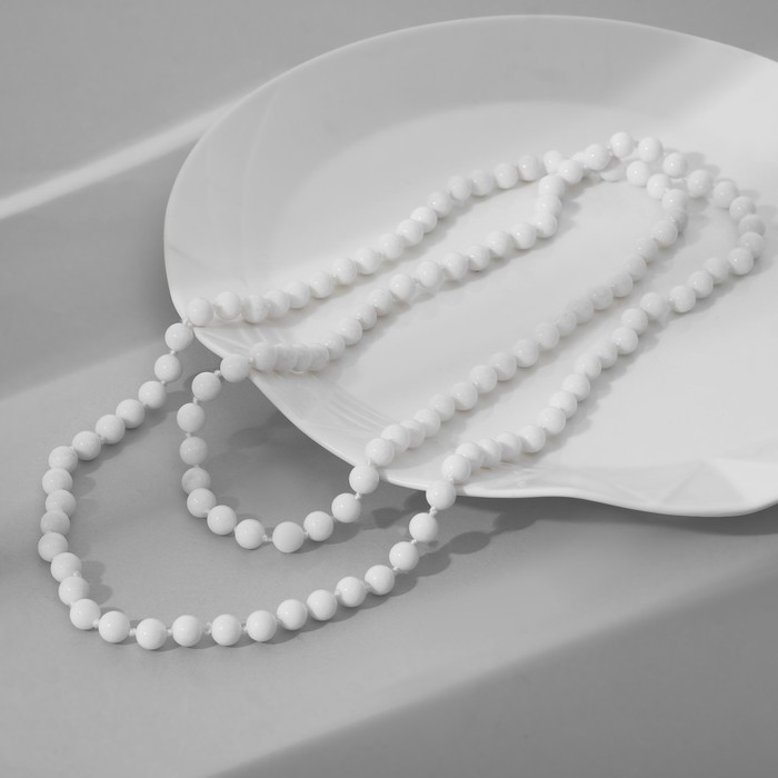 Бусы шар №8 "Агат белый", 120см
